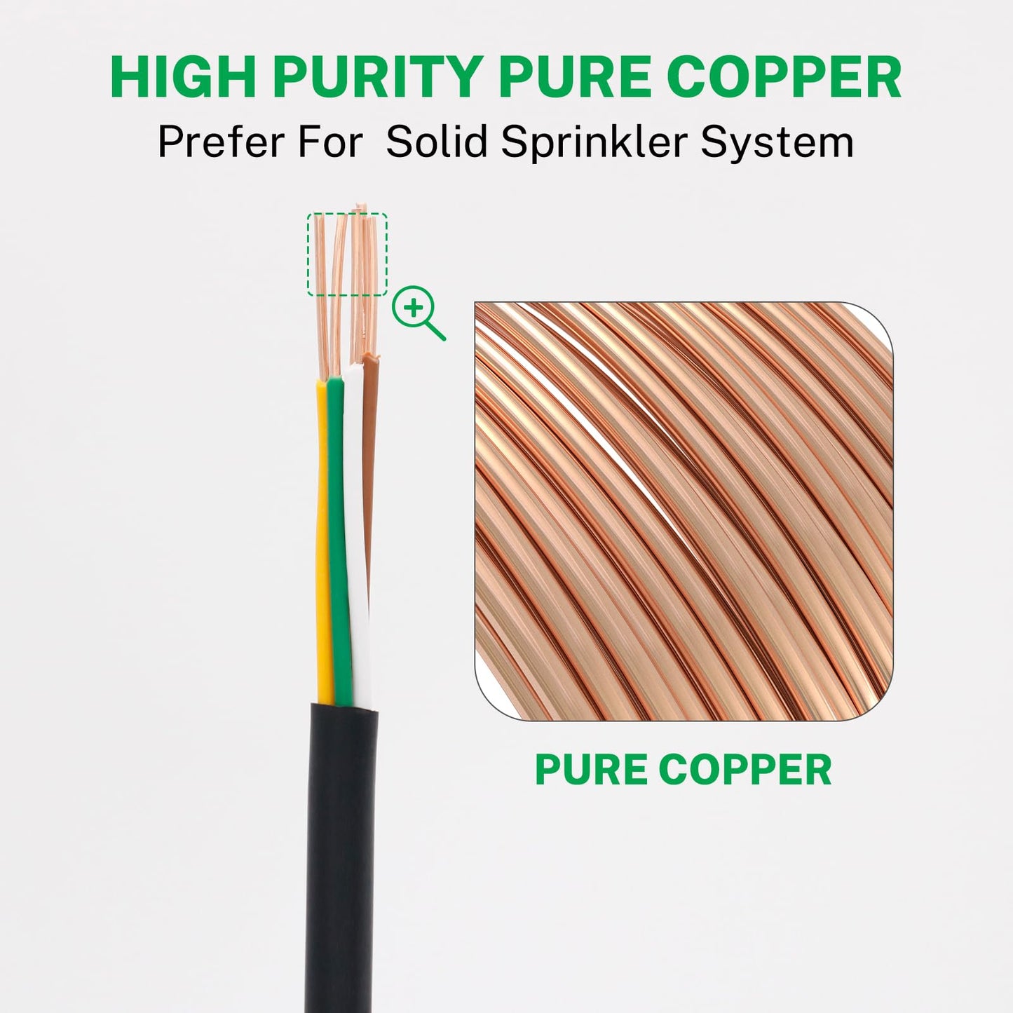 FIRMERST 18/5 Solid Sprinkler Wire for up to 4 Valves System 250 Feet