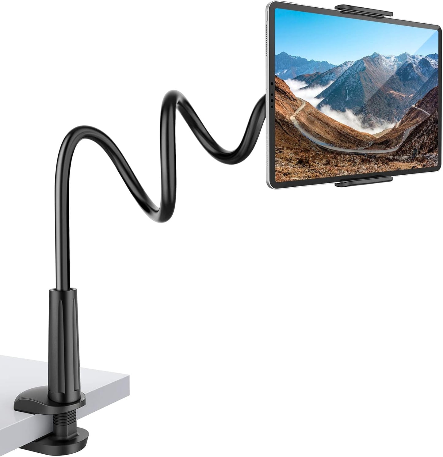 SHAWE 360 4.0~10.5" Gooseneck Tablet Holder Phone Stand, Flexible Tablet Mount for Bed, Adjustable Lazy Arm Holder