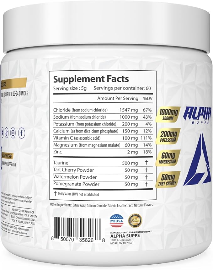 Lytes - Electrolyte Powder Daily Hydration Drink Mix - Sugar-Free, Zero Calorie Instant Formula with Trace Minerals and Antioxidants (60 Servings, Salted Tropical Cherry)