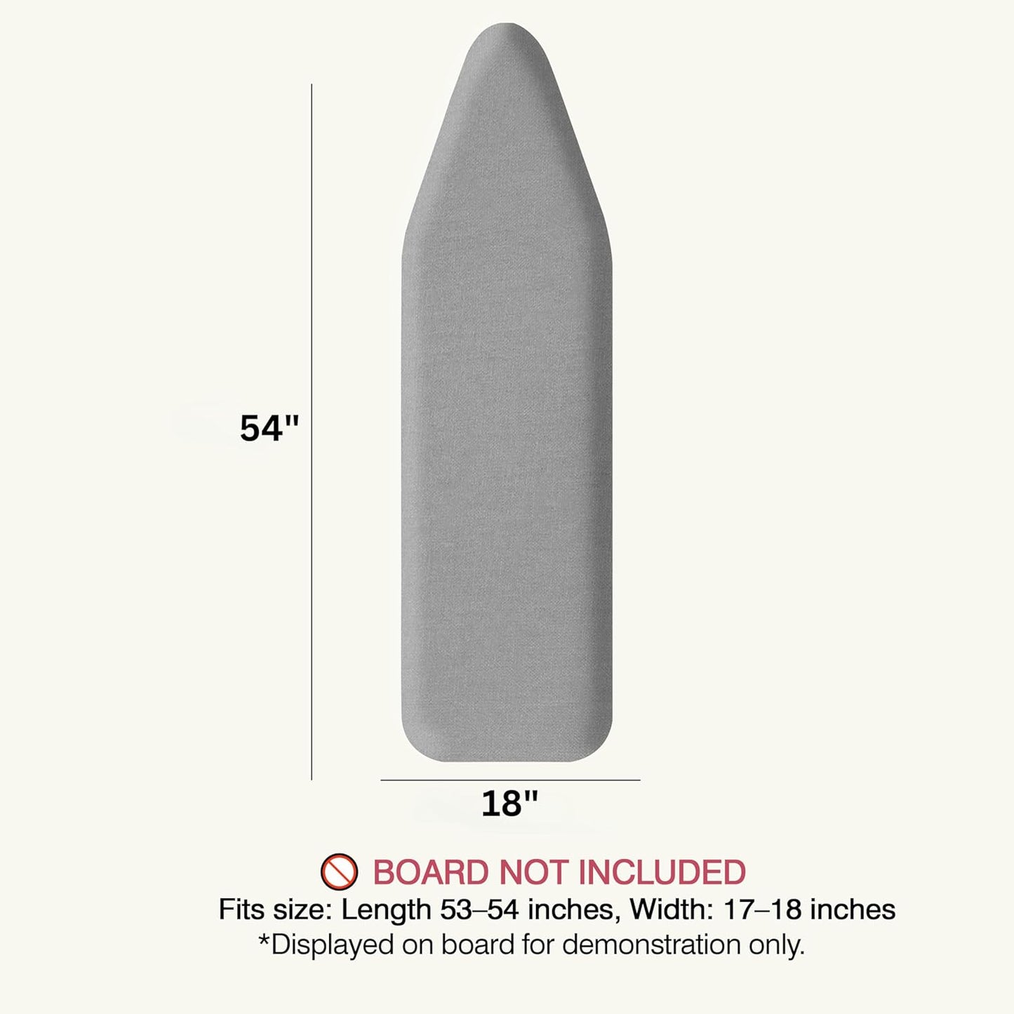 UniSimp Ironing Board Cover - Extra Thick Natural Cotton, Scorch & Stain Resistant | 18"x54" Gray