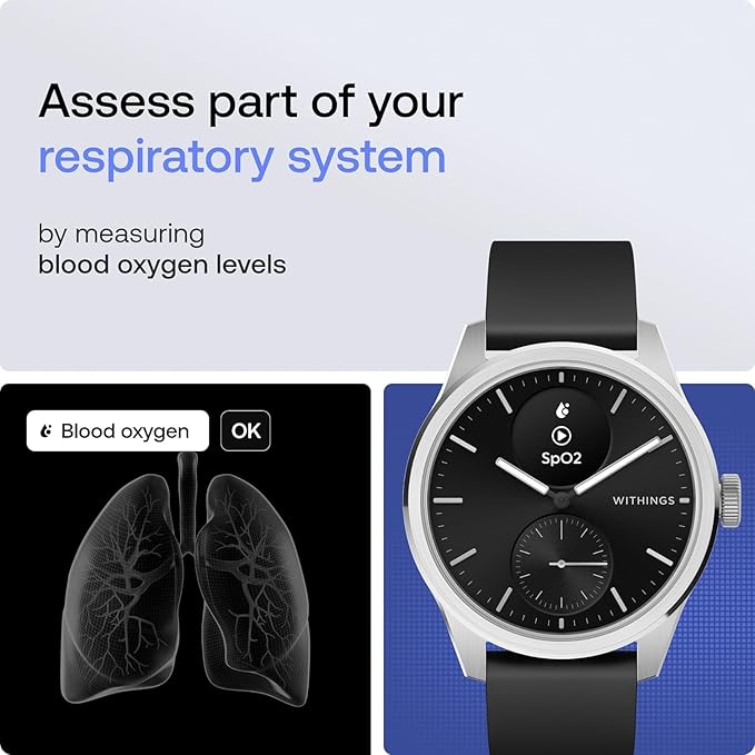 Withings ScanWatch 2 - Hybrid Smart Watch, Heart Rate Monitoring, Fitness Tracker, Cycle Tracker, Sleep Monitoring, GPS Tracker, 30-Day Battery Life, Android & Apple Compatible, HSA/FSA