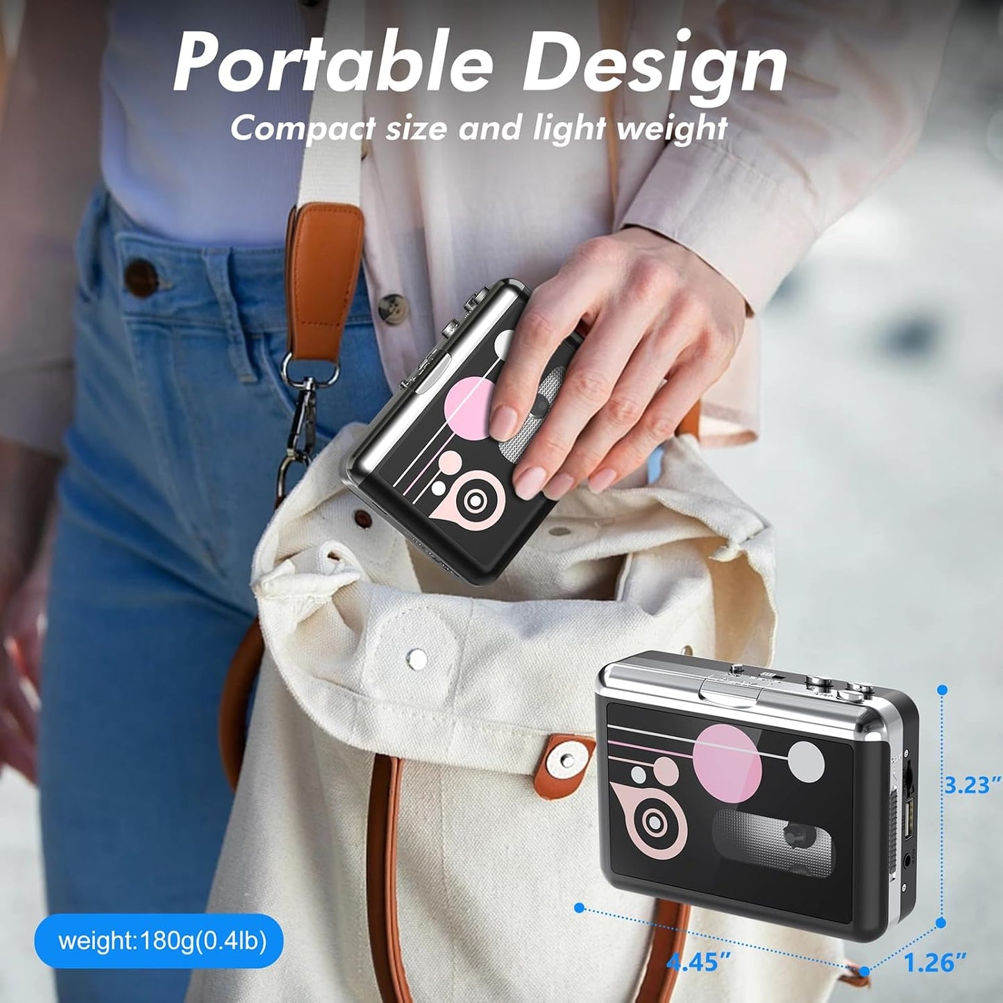 Cassette Cassette MP3 Cassette Mersoco Portable Tape Player, USB to Converter, Audio Music Digital Converter