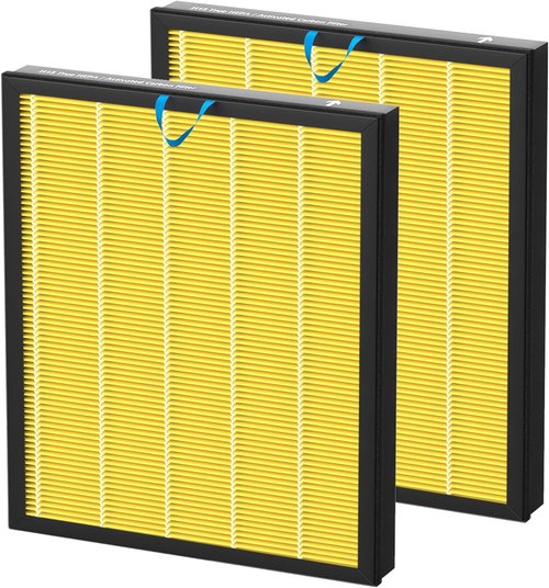 LEVOIT Vital 100S Replacement Filter - H13 True HEPA & Activated Carbon | 2 Pack Yellow
