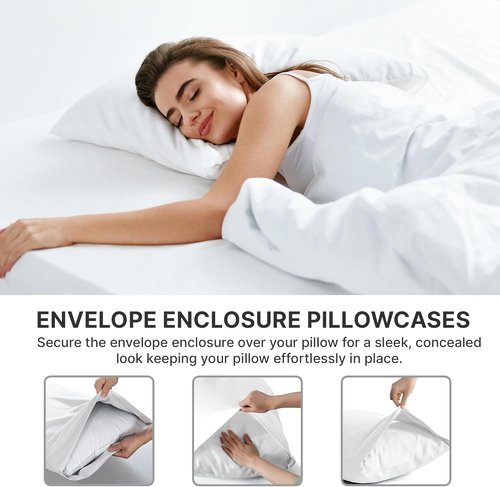 King Pillow Cases by [Brand Name] - Ultra Soft Hotel Quality Covers | Comfy, Wrinkle-Free, 4-Piece Set - Cream