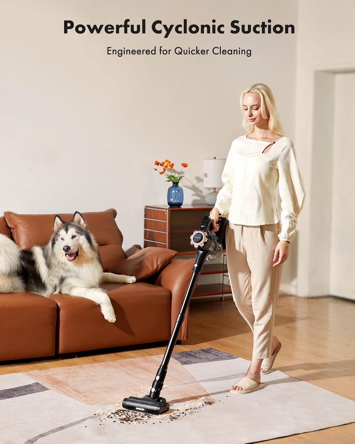Trucozie Cordless Vacuum Cleaner - 8-in-1 Lightweight Design with 45-Minute Runtime | Powerful Suction for Home & Pet Hair