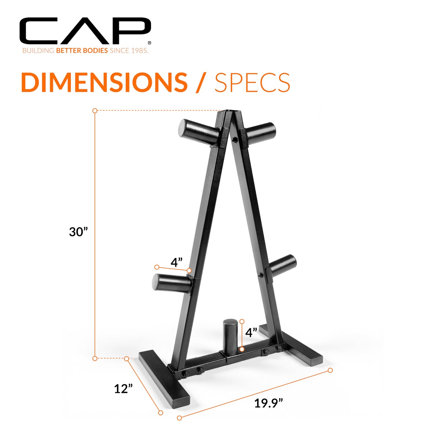 CAP Barbell A Frame Olympic Plate Rack, Dark Gray
