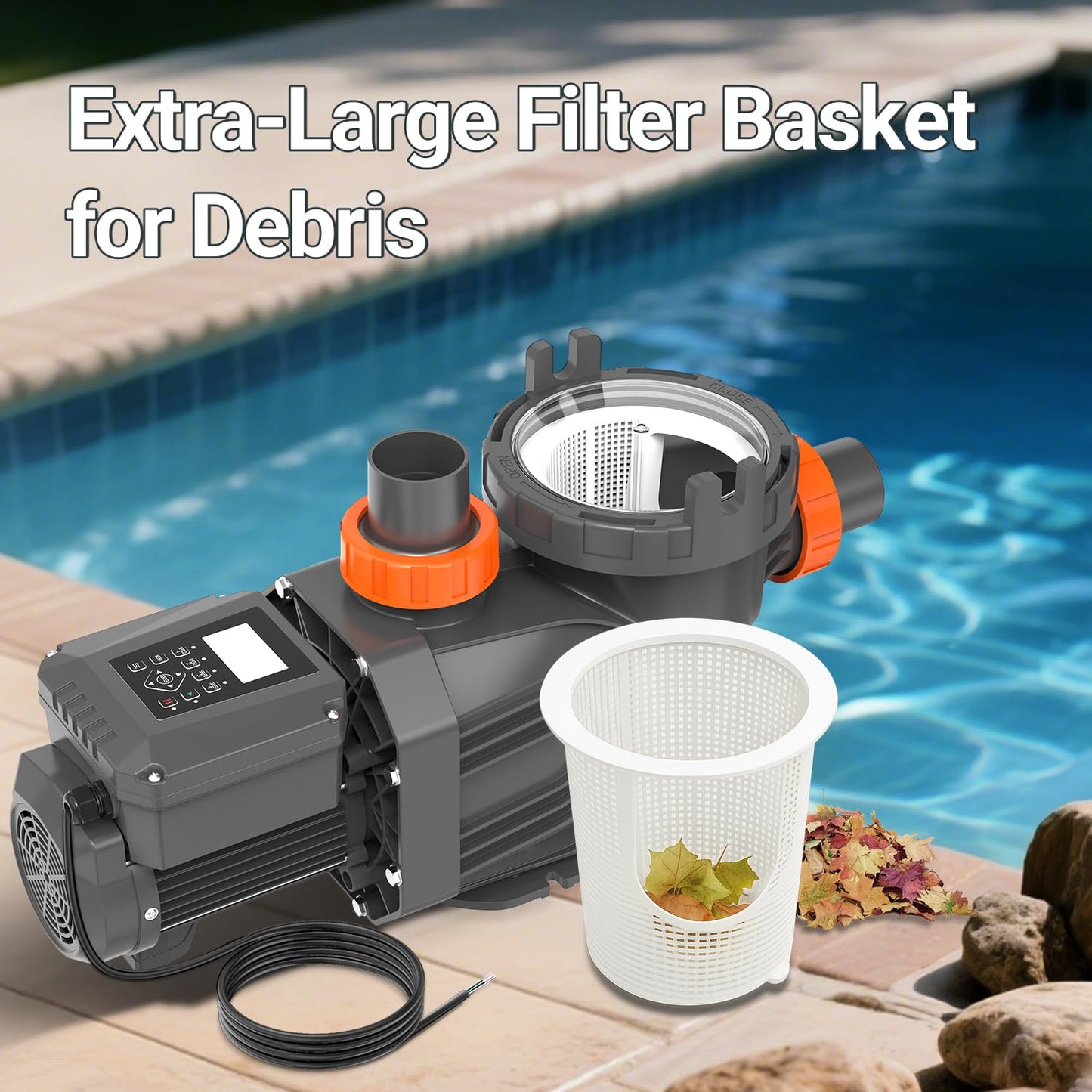 Varpoolfaye 3.0HP Variable Speed Pool Pump for Large Inground Pools & Spa, High-Performance Water Flow, Quiet Energy-Efficient Self-Priming Pump with Timer, Permanent Magnet Motor, 11359 GPH, 220V