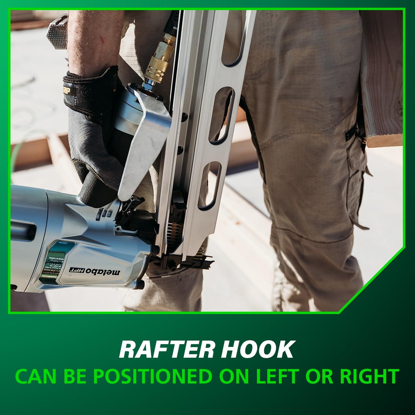 Metabo HPT Framing Nailer | High Grade Aluminum Magazine | Pneumatic | Framing Nails 2-Inch to 3-1/4-Inch | Rafter Hook | NR83A5(S1)