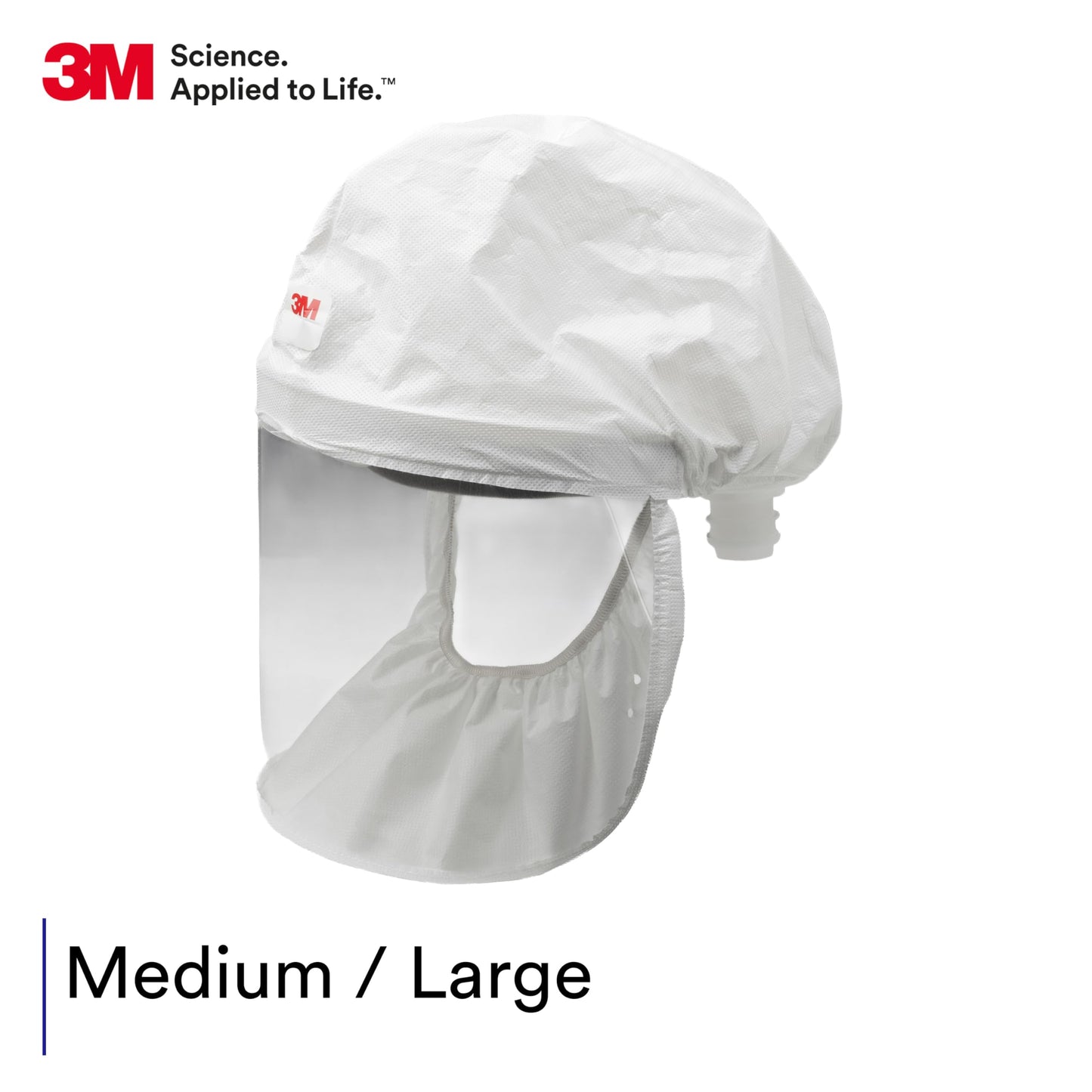 3M Versaflo Economy Headcover, S-103L-20, Pack of 20, Medium/Large, White, No Assembly Required, Ready to Use