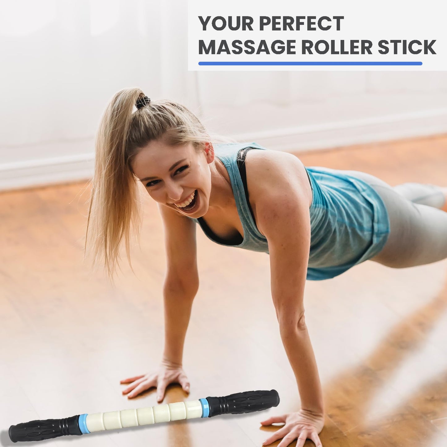 Muscle Roller Stick Ctwctr Massage Roller for Lymphatic Drainage, Cellulite Massager, Leg Massager for Circulation and Pain Relief, Deep Tissue & Trigger Point Massage