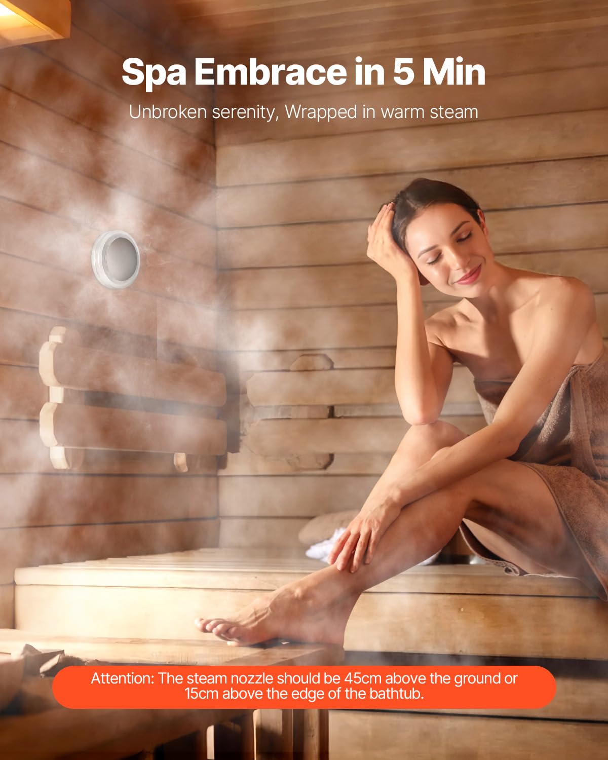 VEVOR Steam Generator, 6 kW Steam Shower System with Controller for Home Sauna & Spa, Commercial Auto Drain Kit with Overheat, Dry-Run & Overpressure Protection, 10min to 24h Timer, Black