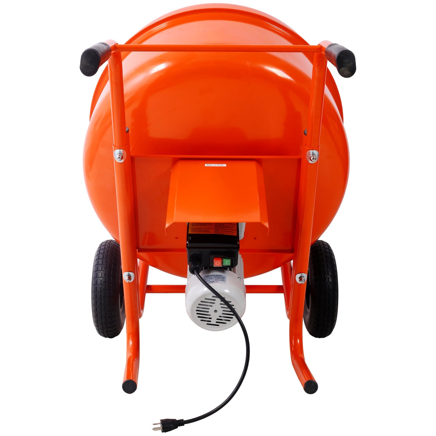 Cement Mixer 8 Cu.Ft. 224L Portable Electric Poly Drum Concrete Mixer, Heavy Duty Power Cement Mixing Machine for Mortar, Stucco and Fodder - 115V-60HZ, Orange