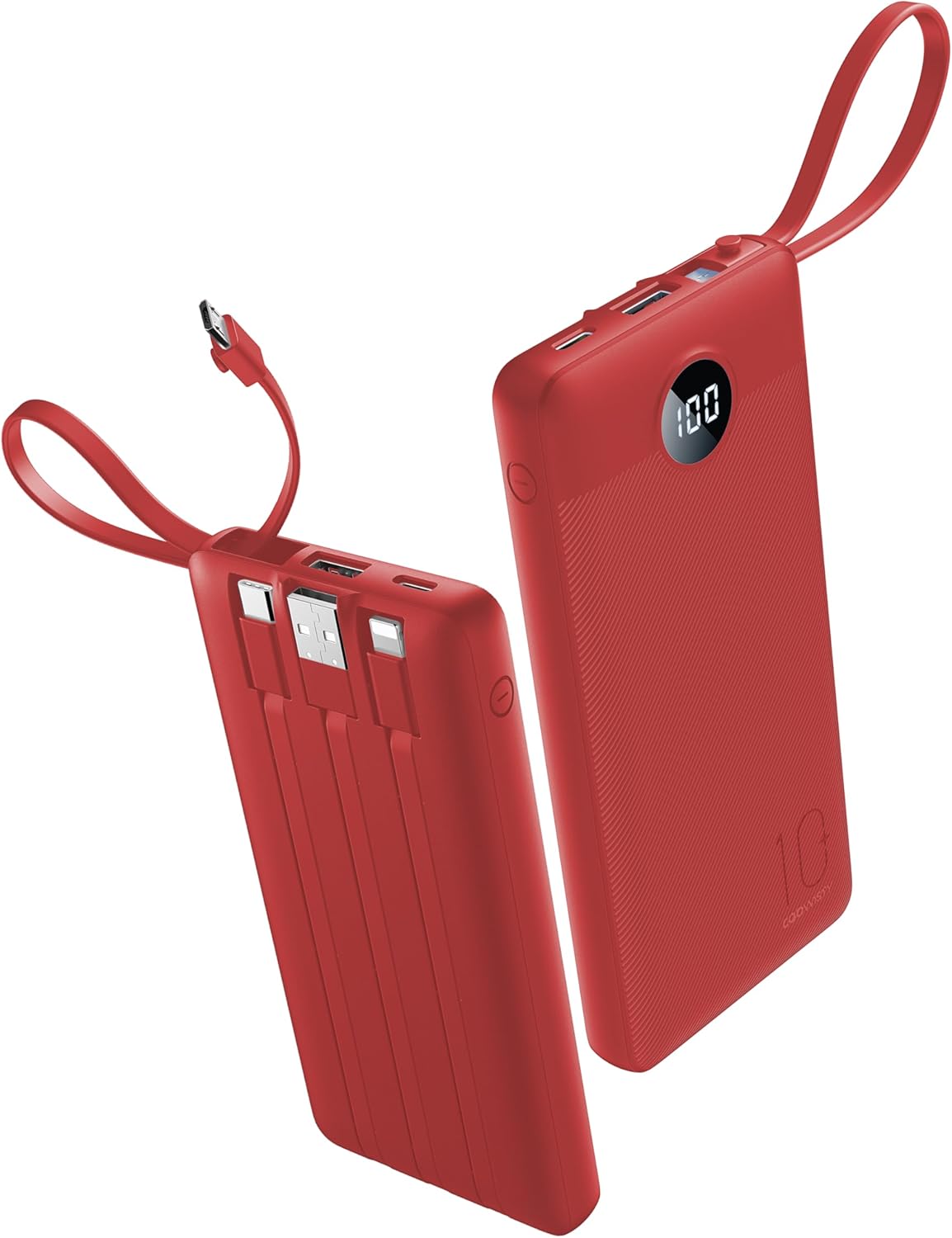 Coowisty Pack 10000mAh 5 2 Portable Charger Power Bank, External Battery with Cords Wires, Light Travel Essentials