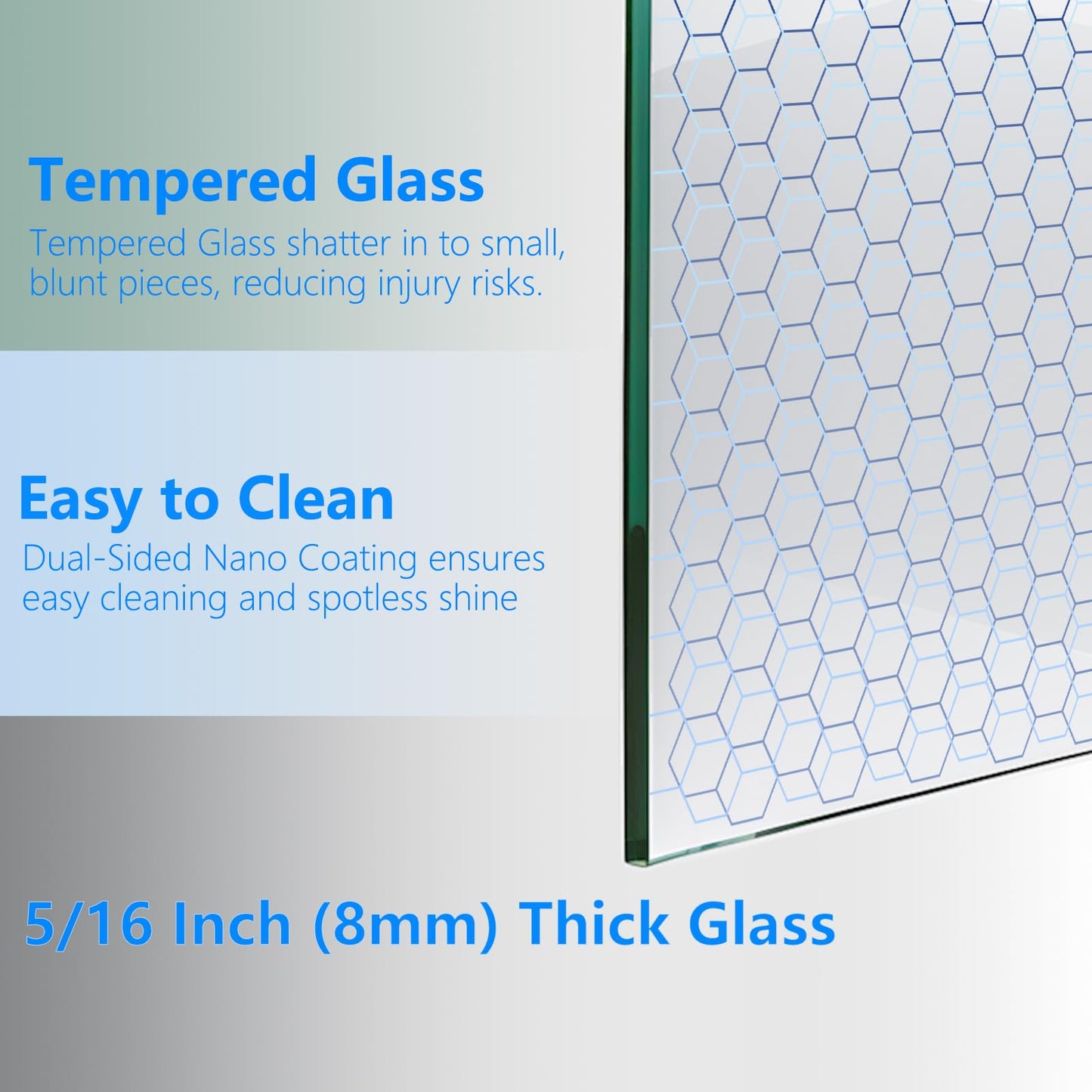 JONIVRAT 56-60" W x 76" H Double Sliding Shower Door, 5/16" (8mm) Clear Tempered Glass, Nano Coated for Easy Cleaning, Pull Handles Towel Rack, Stainless Steel Hardware (Brushed Gold)