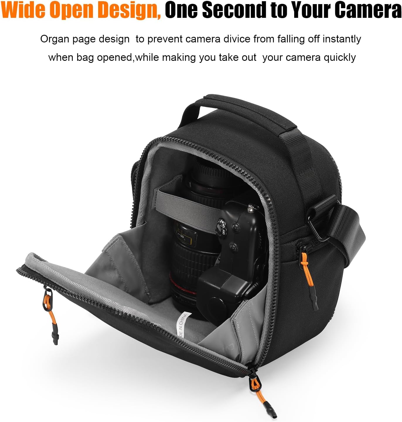 Cwatcun Campact Camera Bag Small Camera Sling Case for Canon Nikon Sony Fuji Cameras, Lens, DSLR SLR Mirrorless
