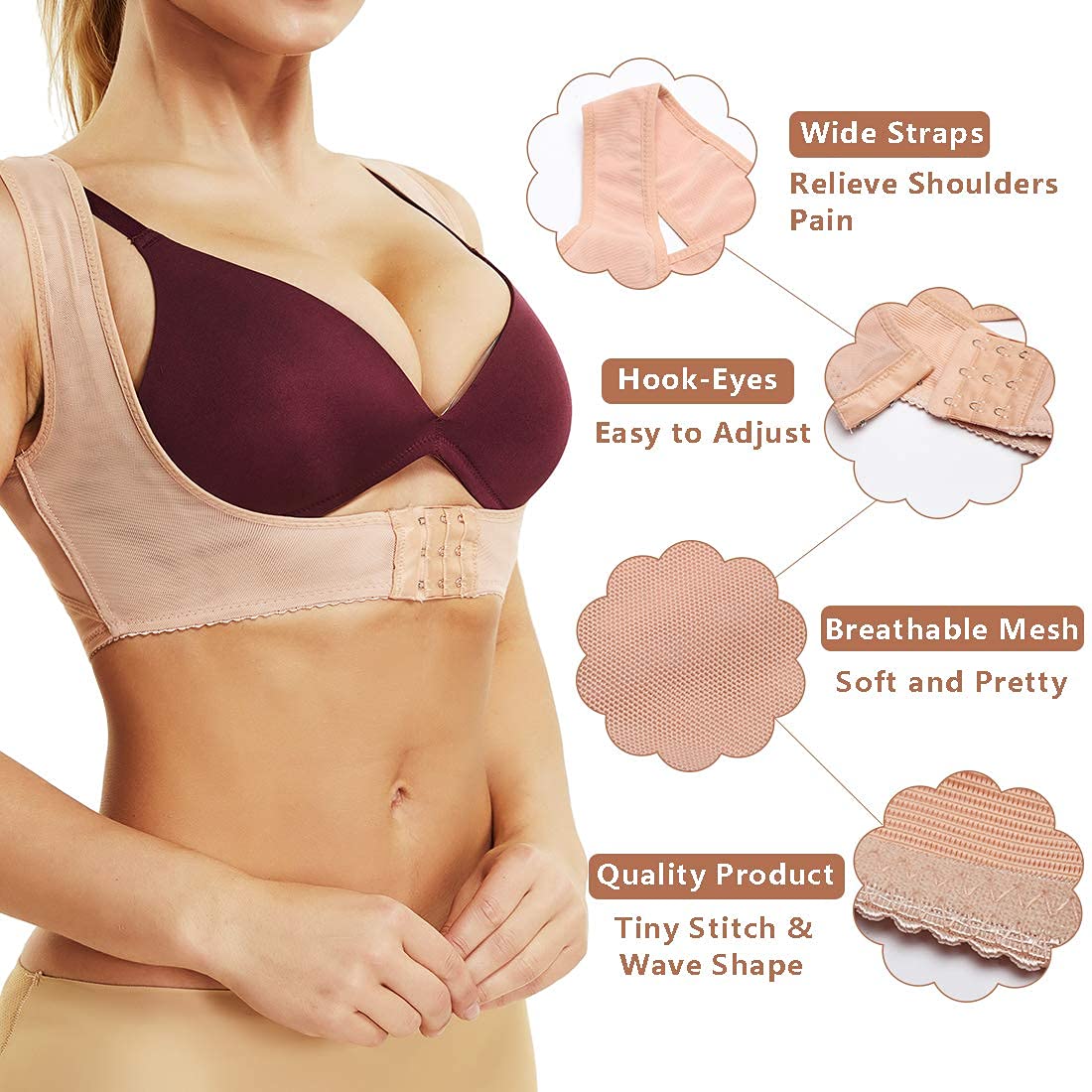JOYSHAPER Chest Brace Up Women Posture Corrector Back Support Shapewear Breast X Strap Bra Support Shaper Vest Tops