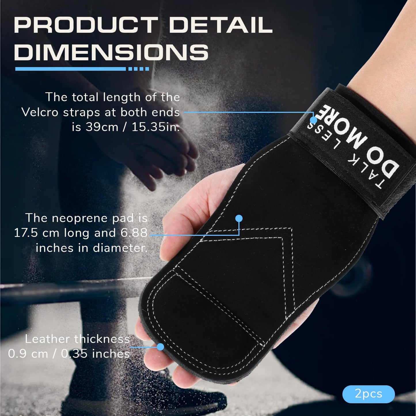ElevateTech Weight Lifting Wrist Strap, 1 Pair Double Layer Leather Wrist Wraps for Gym Strength Training Weightlifting Deadlift Powerlifting Neoprene Padded Workout Gym Straps for Men Women