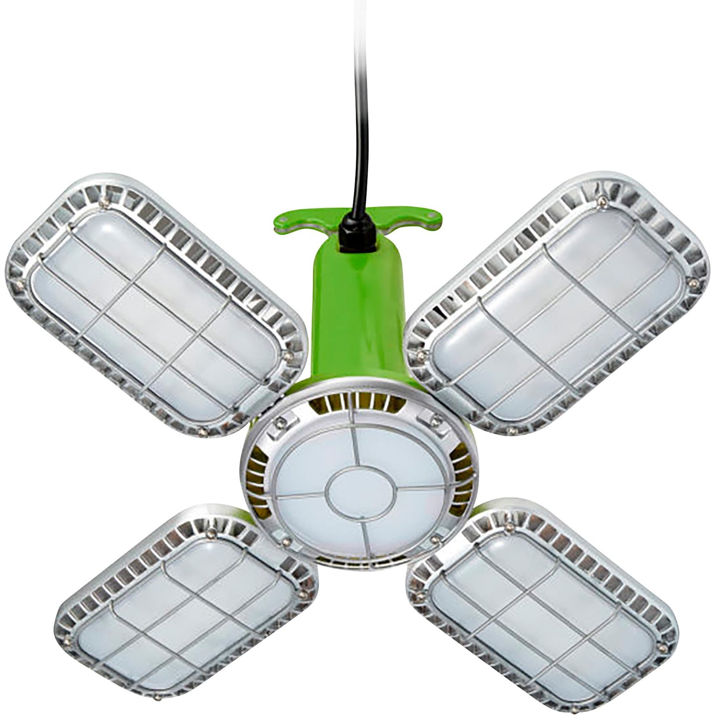 PowerSmith PTLK516-130 16,000 Lumen Temporary LED Work Light with 4 PIVOTING Panels, Quick-Mount Metal Hook, and 10 ft Power Cord-6 Unit Linkable