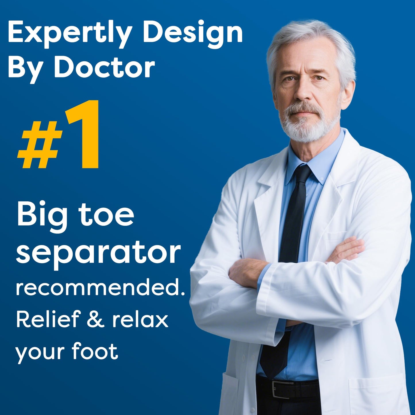 BCCKLE Big Toe Separator,2-Loop Toe Alignment Corrector - Relieve Bunion & Overlapping Toe Pain, Day & Night Soft Gel Sleeve, 3 Sizes, Machine Washable.