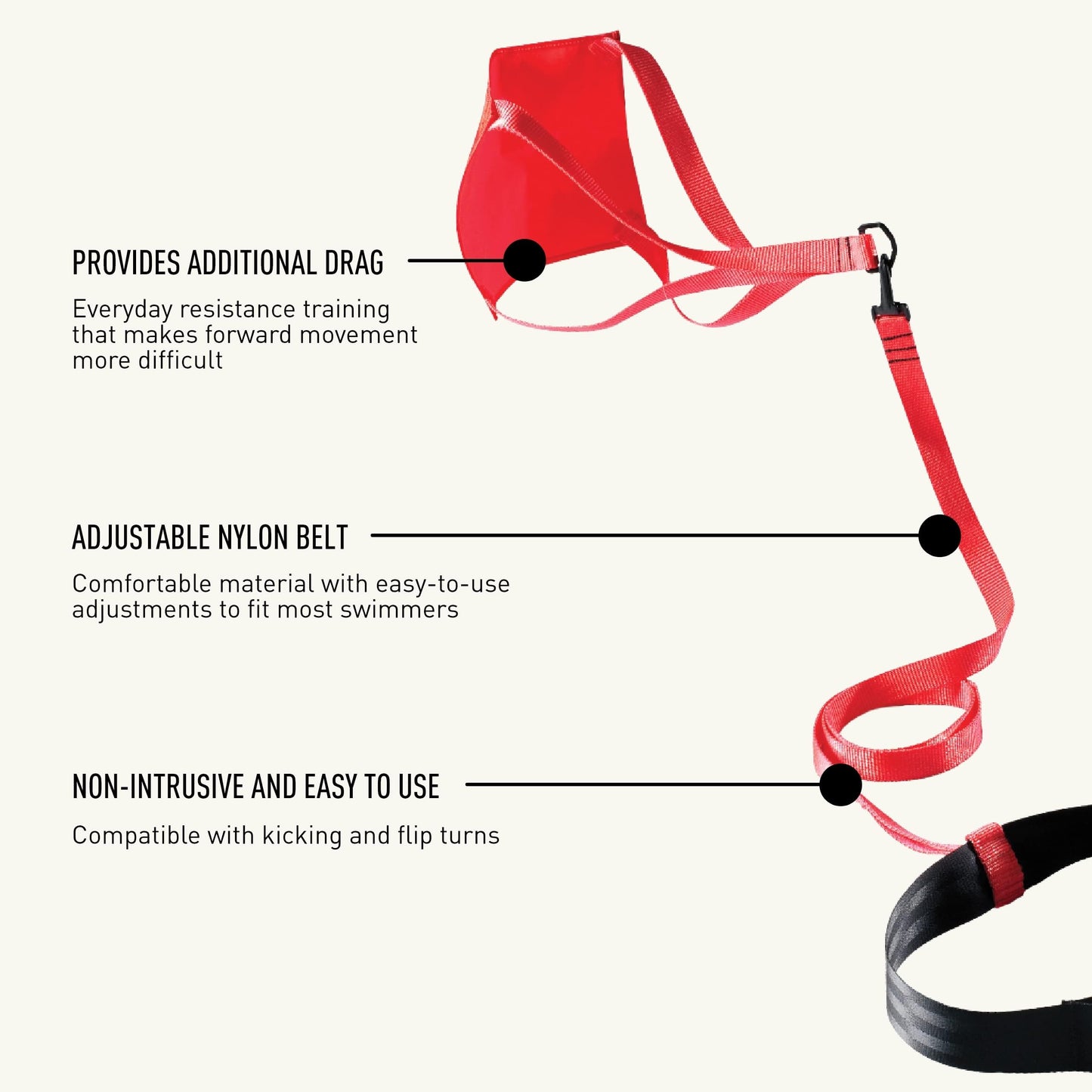 FINIS Swim Parachute Resistance Training Equipment (8 Inch, Red)
