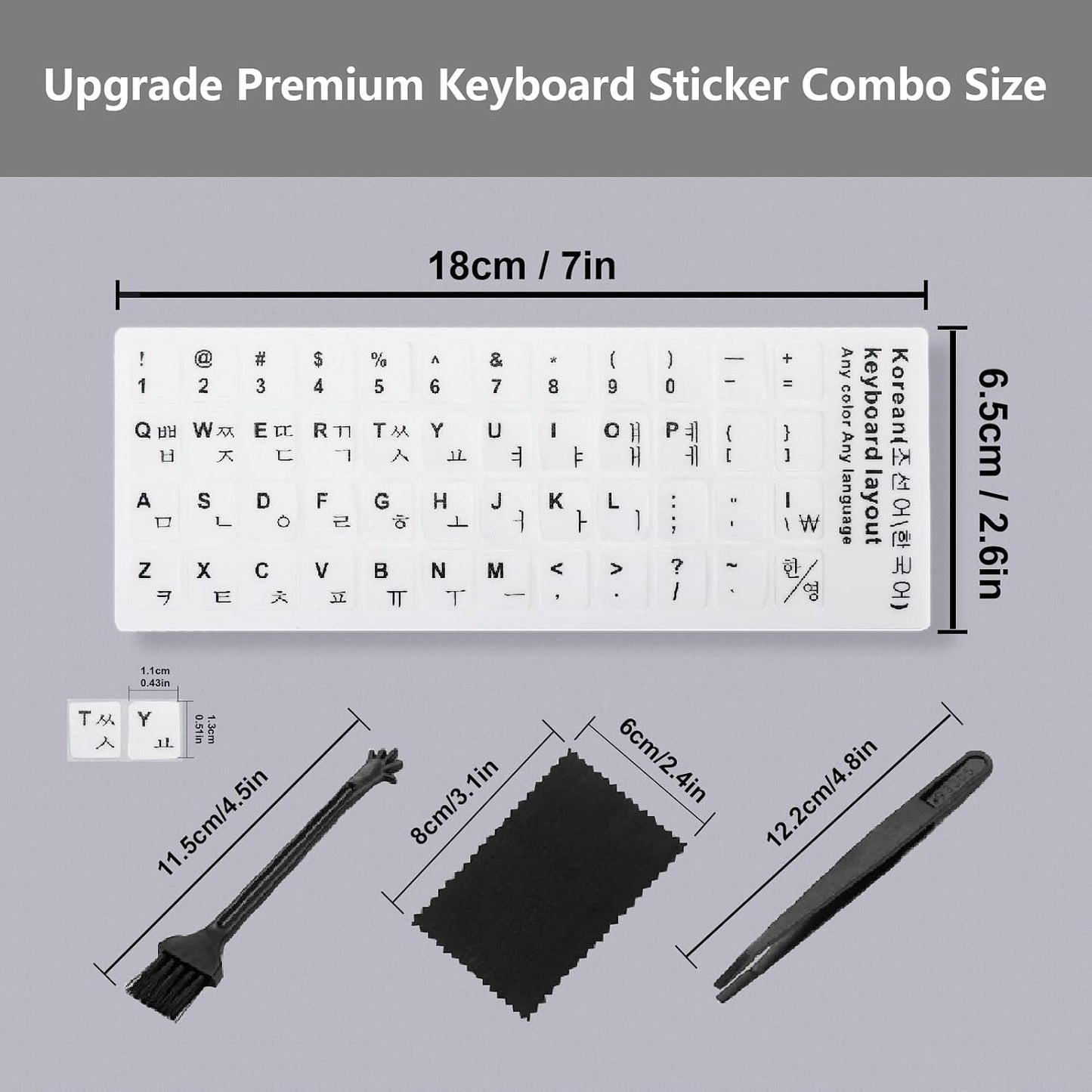 Softamm Stickers[5 1],Korean-English Korean Keyboard in Keyboard Letter Replacement Sticker Black Letter/White