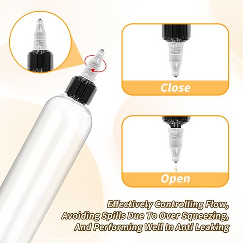 Liubeili 100 Pcs 4oz Squeeze Bottle, Hair Oil Bottles For Hair 4 Oz Plastic Squeeze Bottles Bulk Small SqueezeBottles For Liquids Plastic Bottles With Squeeze Top Condiment Squeeze Bottles 4 Oz