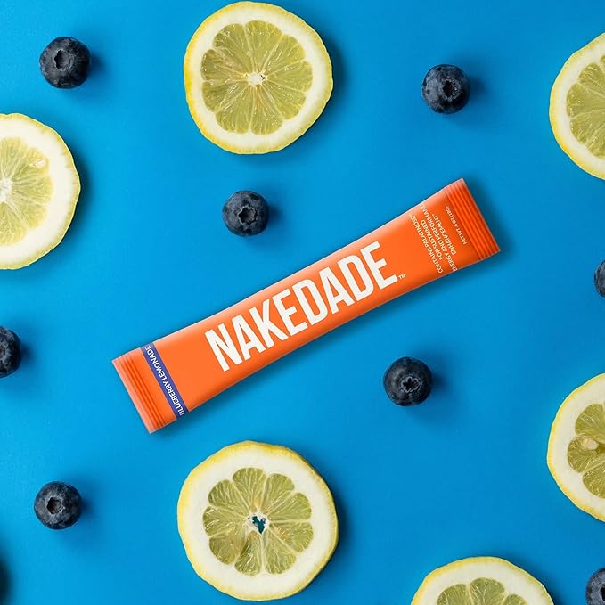Nakedade Blueberry Lemonade ??Performance Enhancing Sports Drink Powder - Electrolyte Powder ??No GMOs or Artificial Sweeteners, Gluten-Free, Soy-Free, Dairy-Free ??16 Sticks