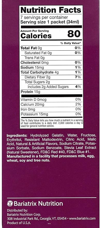 PROTIFIT - High Protein Liquid Fruit Drink Concentrate Mix, 15g Protein, Fat Free, Low Carb, Low Calorie, Ideal Protein Compatible, 7 Servings Per Box (Grape)