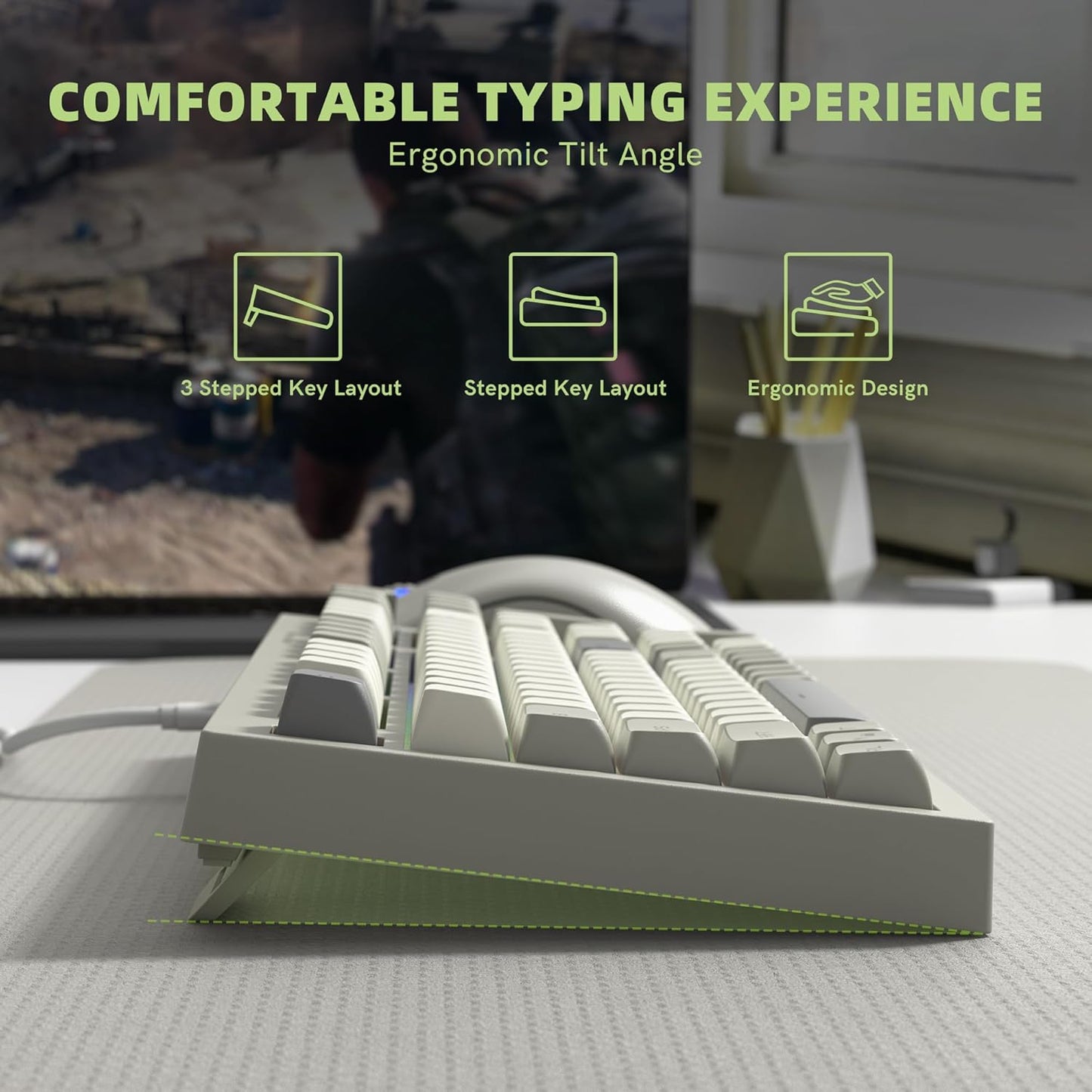 dagaladoo DK98 97 10/8.1/8/7 womier Retro Wired Gaming Keyboard Creamy Membrane with Rainbow RGB Backlight