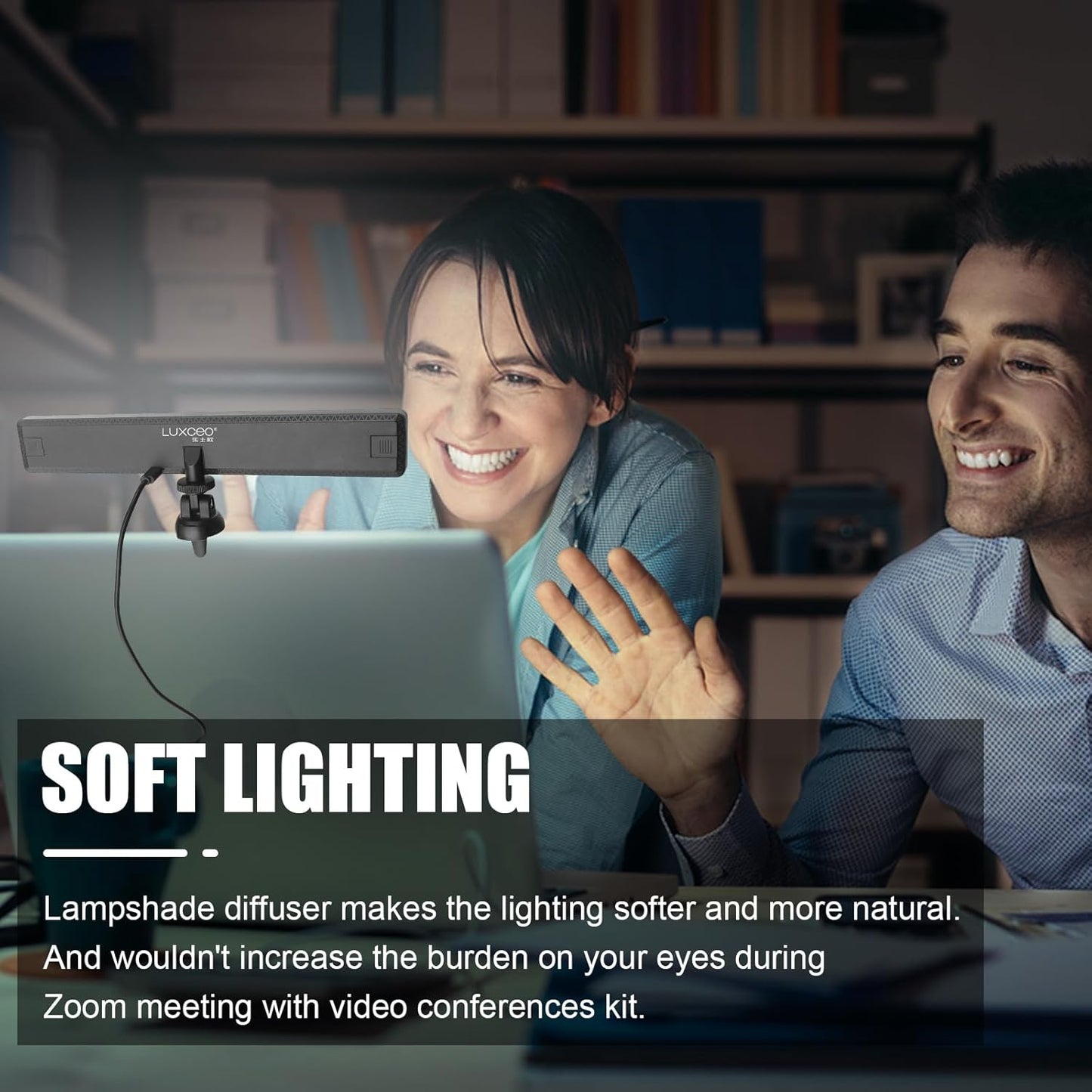 luxceo Video Conference Lighting, Zoom Light for Remote Working, Webcam Lighting for Laptop, Zoom Calls, Live