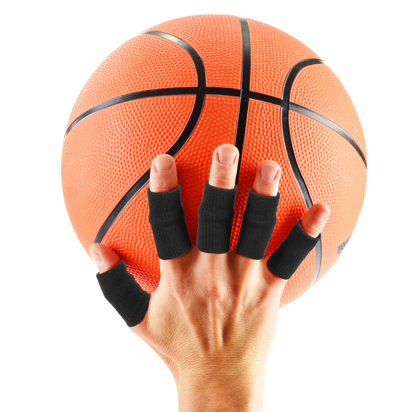 uxcell 10PCS Sport Finger Sleeves Protectors, Elastic Thumb Brace Compression Covers for Trigger Finger, Breathable Finger Splints Support for Relieving Pain 1.8" × 1"