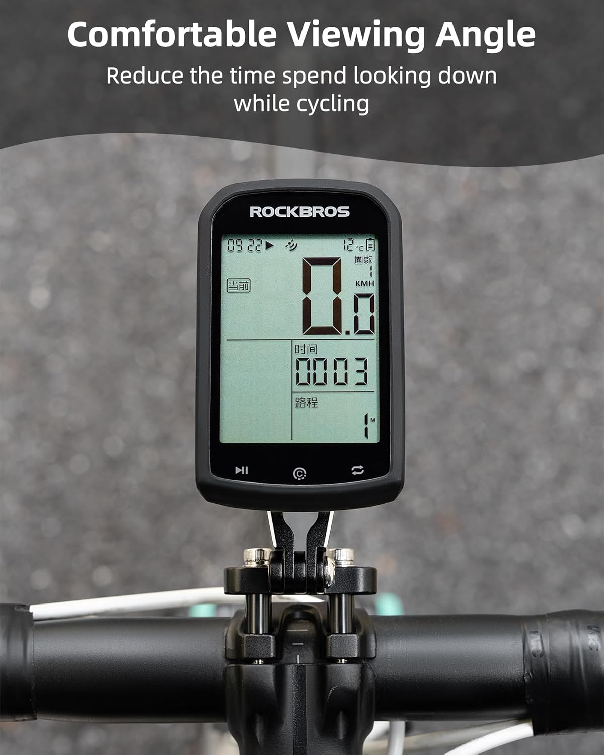 ROCKBROS 4 cm Bike Computer Mount Adjustable Out-Front Bicycle Computer Mount Aluminum Integrated Cycling Computer