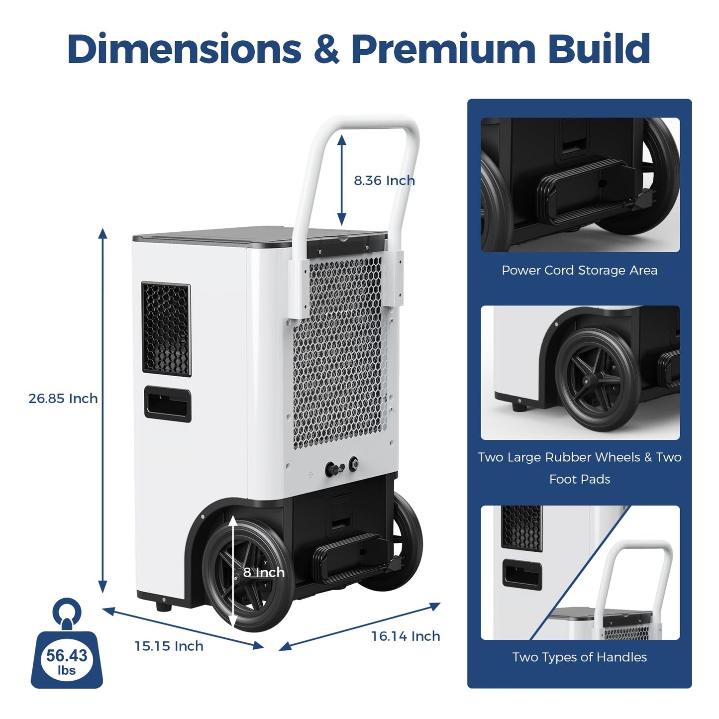 ALORAIR 110 PPD Commercial Dehumidifier with Pump & Drain Hose, LGR Tech Dehumidifiers for Large Room, Basement, Warehouse, Industrial Space, 6 Years Limited Warranty, Sentinel Elite50X