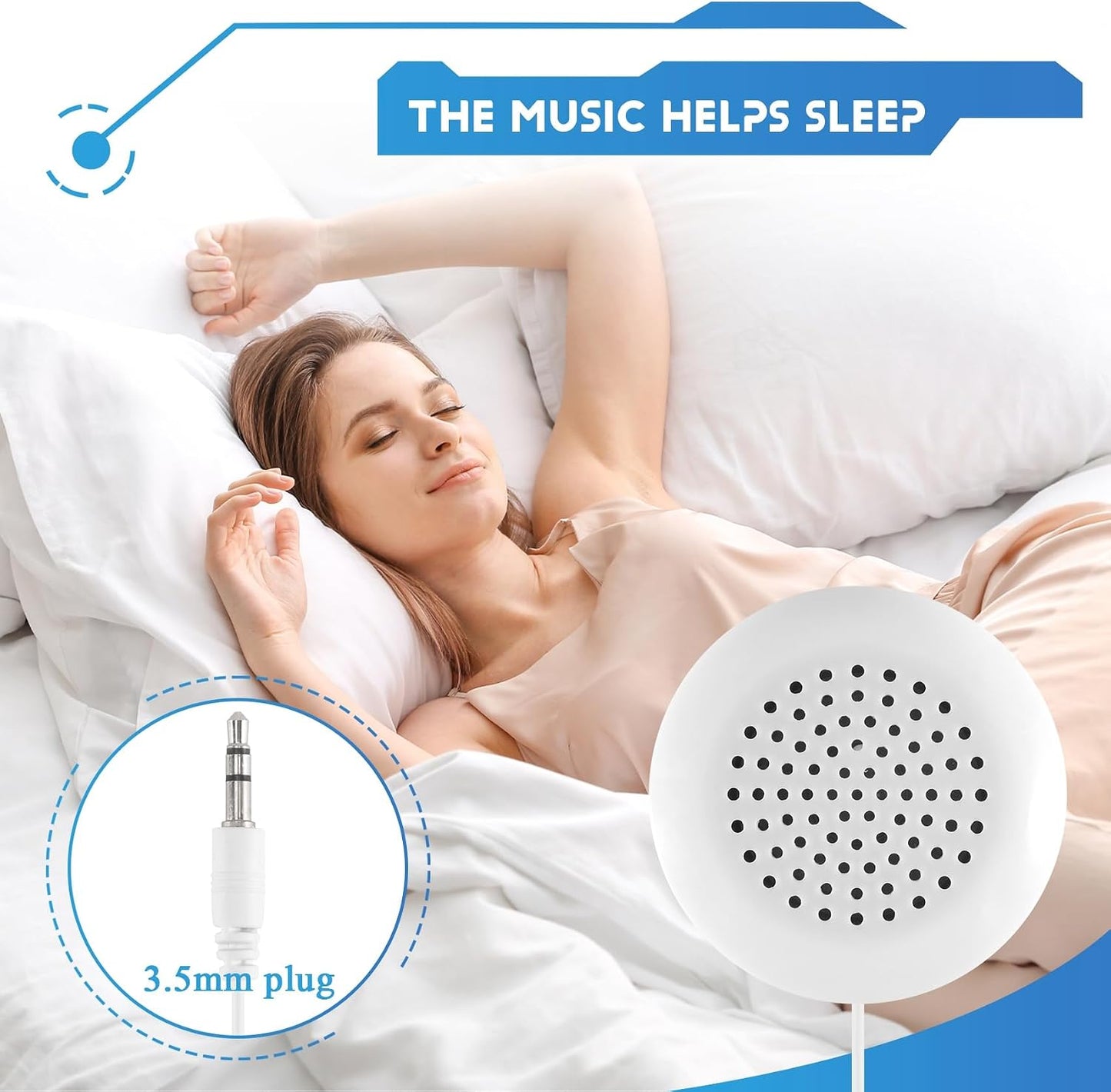 ModFurne 3 5mm MP3 Mini White Pillow Speaker for CD Radio Player