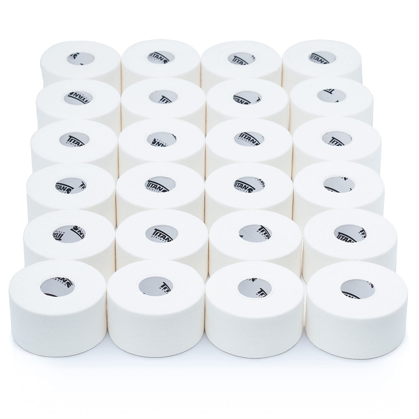 24 Pack White Athletic Tape (45ft Rolls) - Athletes Trainers Injuries & First Aid - Premium Medical Sports Tape - Wrap & Support Ankles & Wrists - Easy Tear Design with Zinc Oxide & No Sticky Residue