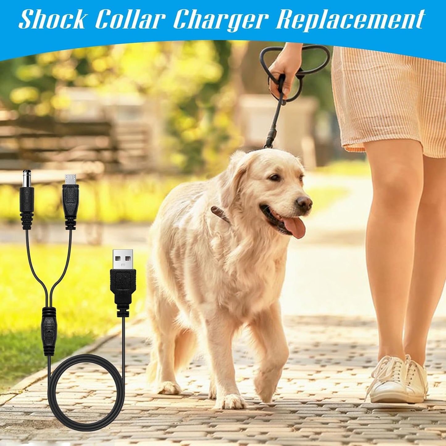 SMLBJUTE 2-in-1 (1 Pack) Dog Training Collar Charging Cord, Magnetic and USB-C Dog Shock Collars Charger Cable for Dogs