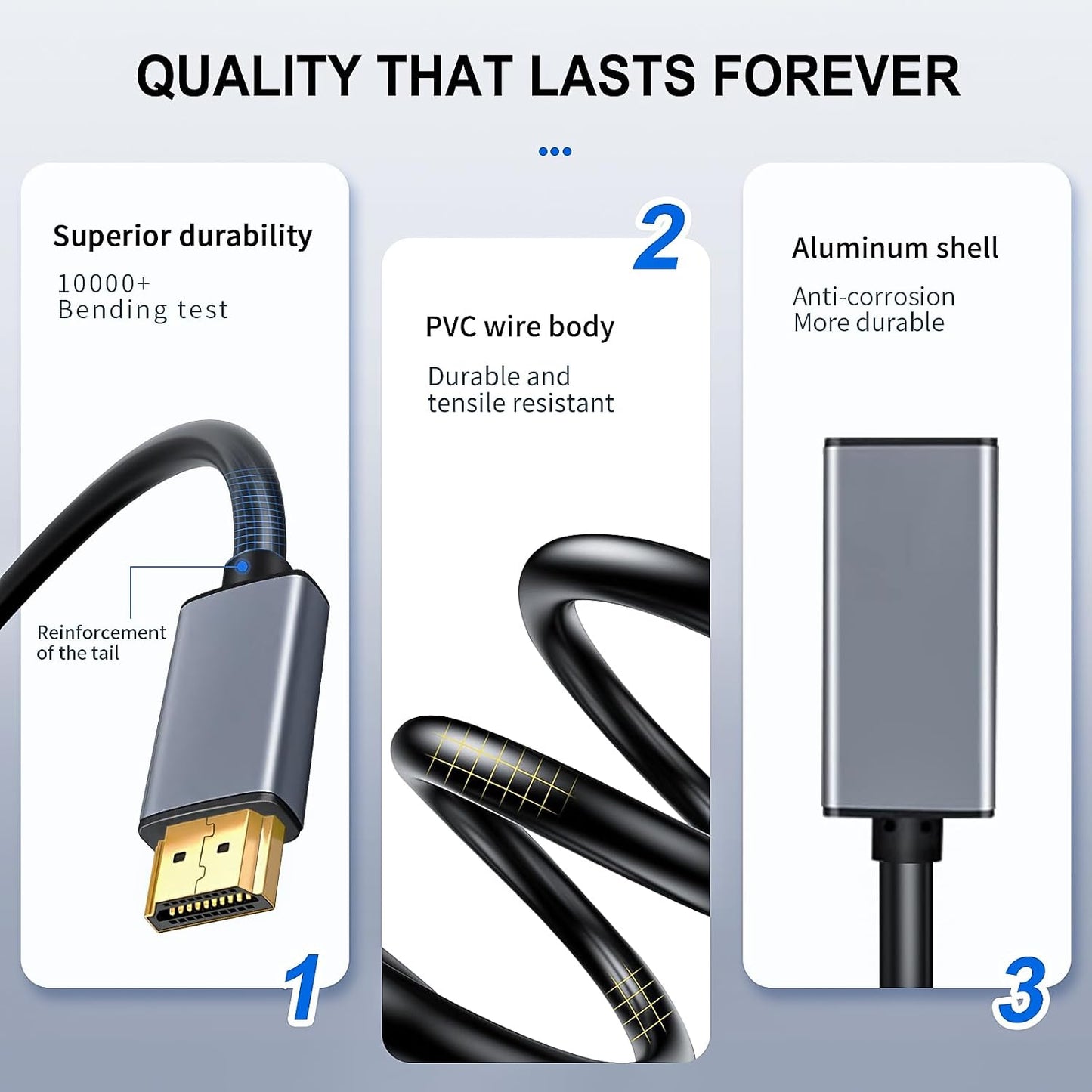Kumiho 4K60Hz PS5/4(Non-Bidirectional) HDMI to DisplayPort Adapter High Speed HDMI Male to Display Port Female