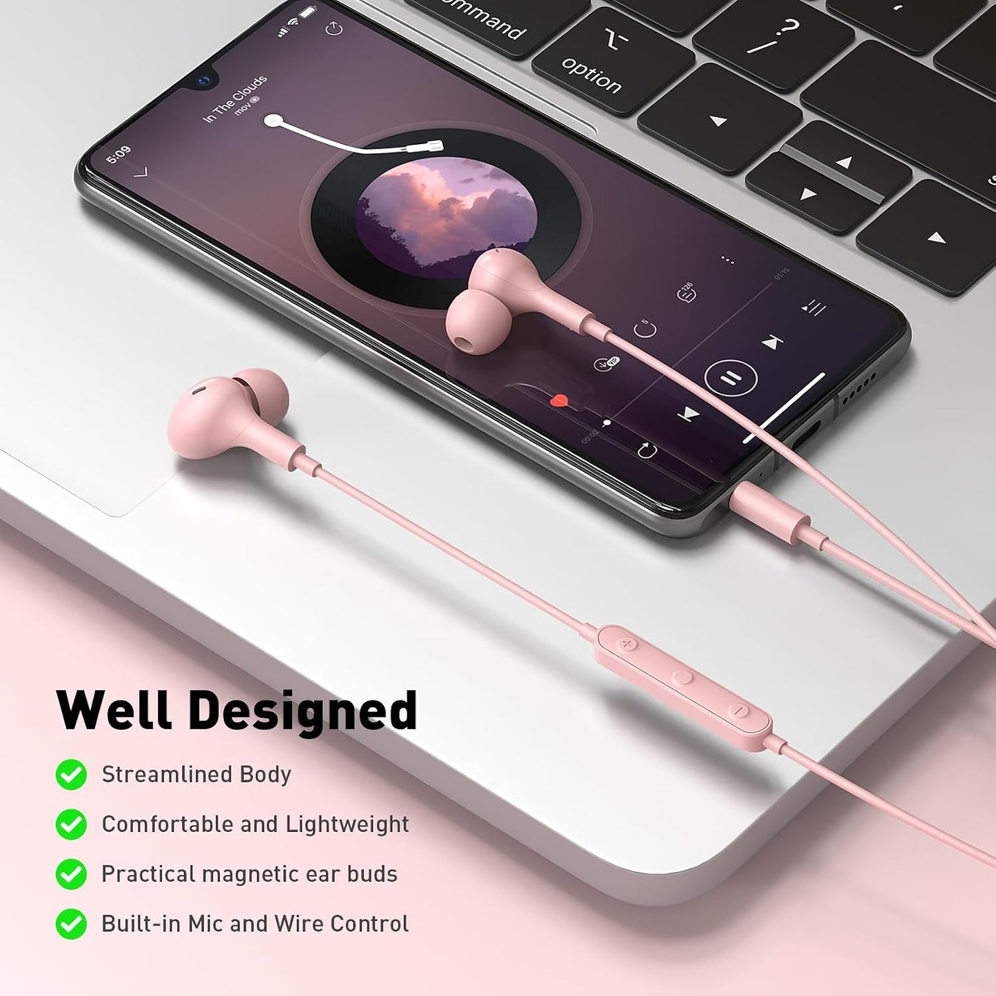 3.5mm APETOO Wired Earbuds in-Ear Headphones Jack for Laptop/PC, Noise Isolation Small Earphones Corded Plug-in Ear