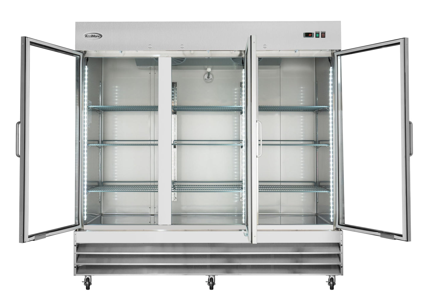 KoolMore RIR-3D-GD Commercial Refrigerator, Triple Door, Stainless Steel,66.5 cubic feet