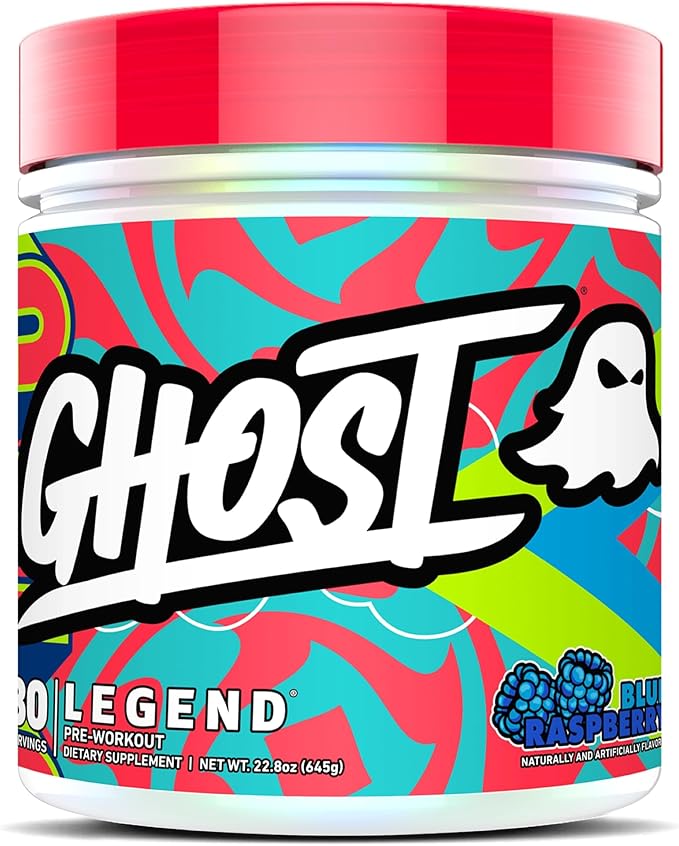 GHOST Legend Pre-Workout Powder, Blue Raspberry - 30 Servings ??Pre-Workout for Men & Women with Choline, L-Citrulline, & Beta Alanine for Energy & Focus