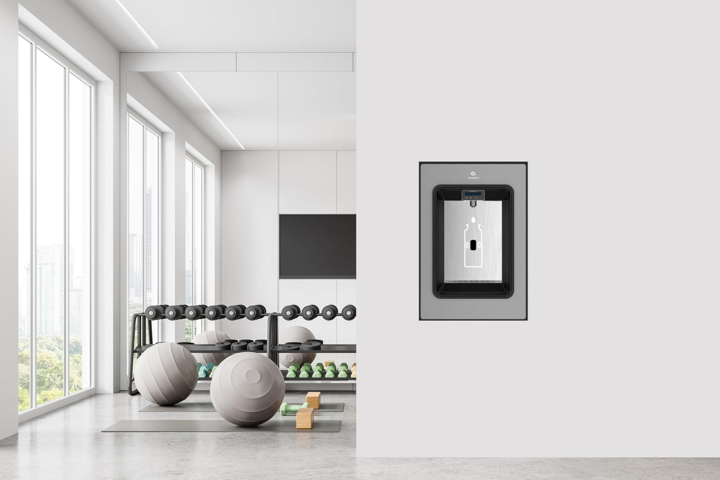 Avalon in-Wall Bottle Filling Station, Sensor Dispensing, Self Cleaning, Digital Bottle Counter Display, Dual Filtration, WiFi Enabled, High Capacity Cooling