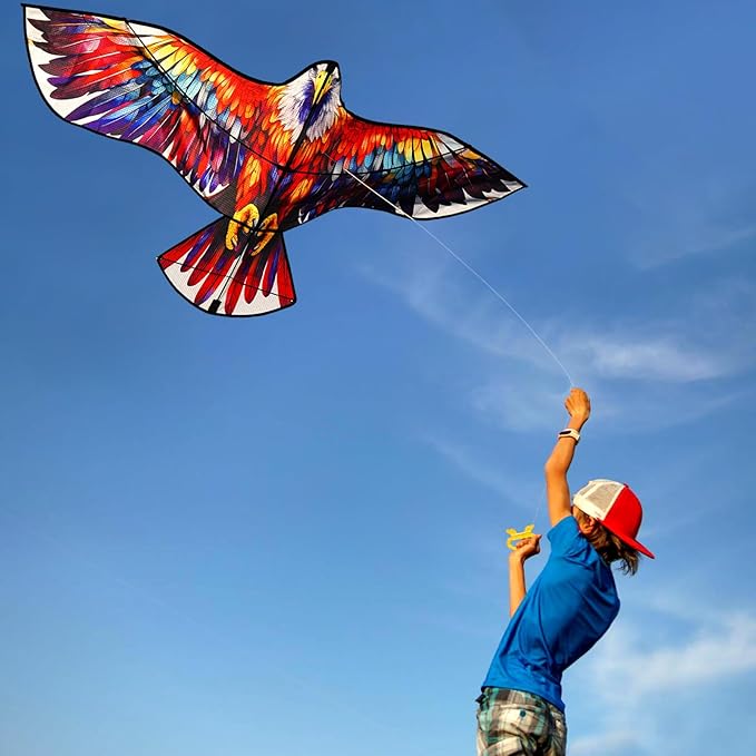 HENGDA KITE Giant Bald Eagle Kite,for Kids and Adults,Easy to Fly,Excellent Fabric and Structure Design,The Pictures are Beautiful in high Definition,Suitable for Beginners