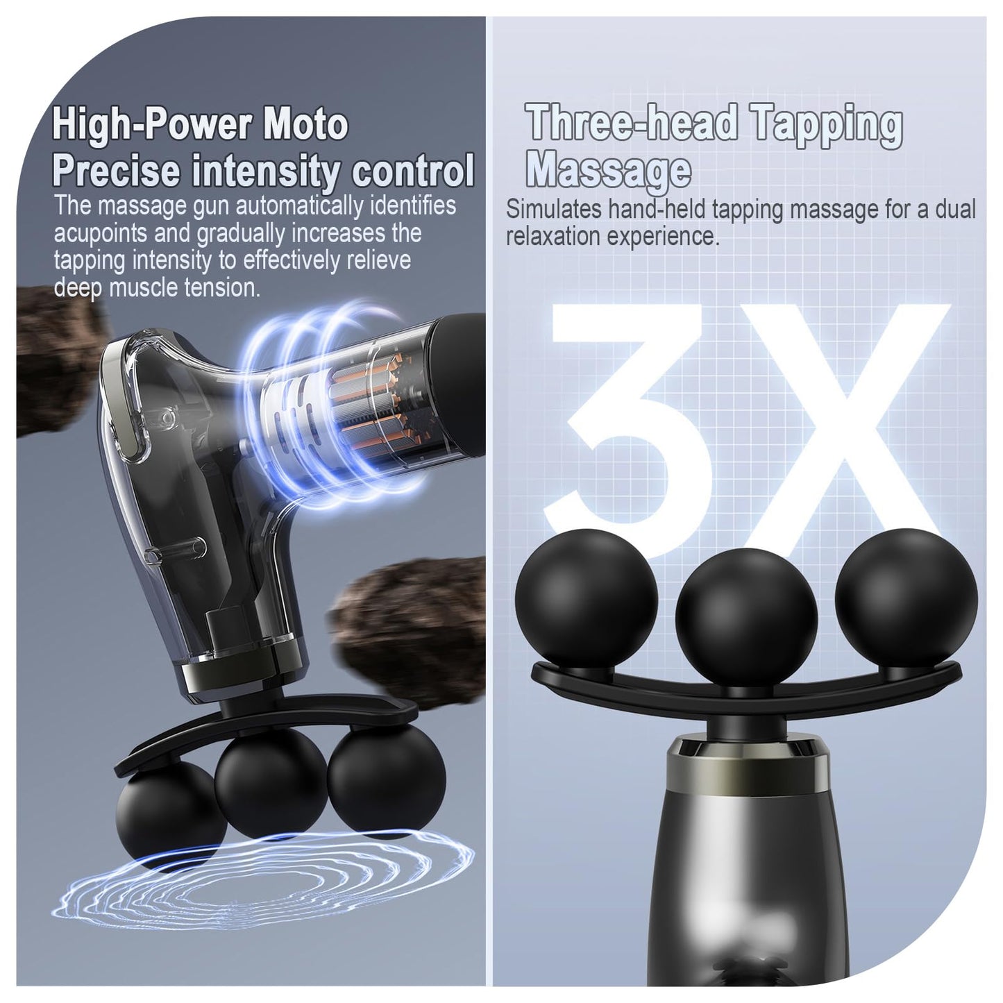 HISBO Massage Gun with Upgraded Extension Handle, Massage Gun Deep Tissue - Back Massager for Relief Deep Tissue, Muscles/Neck/Shoulders/Waist/Legs Massager,5 Replaceable Heads&9 Speed Levels (Black)