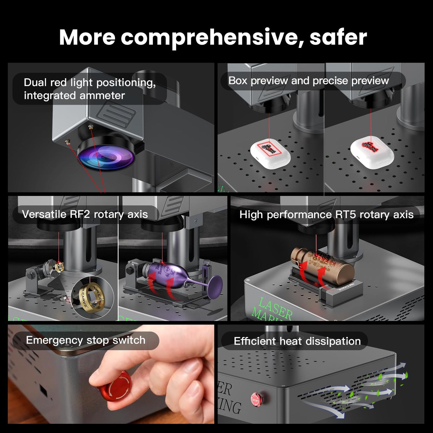 Mr.Carve S4-30W Fiber Laser Marking Machine for Metals&Jewelry&Plastics,Fiber laser engraver with Lightburn compatibility