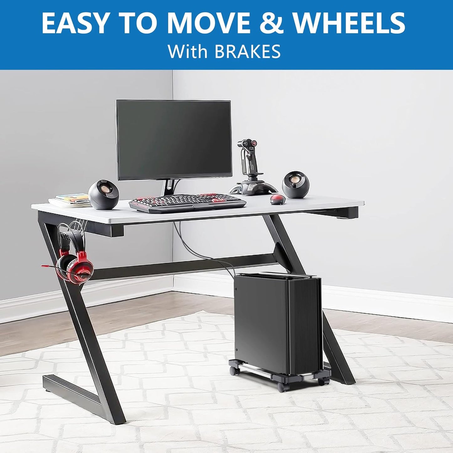 LABOBOLE Computer Tower Stand - Adjustable PC Stand for Most Desktop Towers - Elevate and Organize Your Desktop