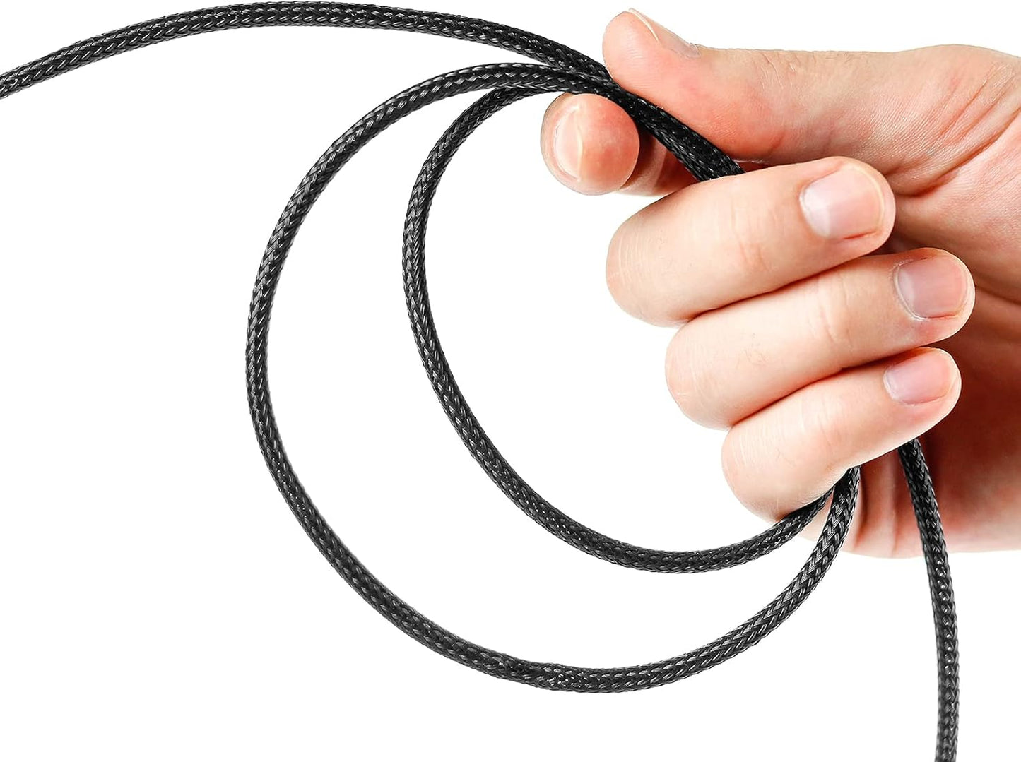 Xuniea 96ft 127 (1/2, 1/4, 3/8 Inch,Black Wire Loom Braided Cable Sleeve Covers Cord Management with Pcs Tube Heat