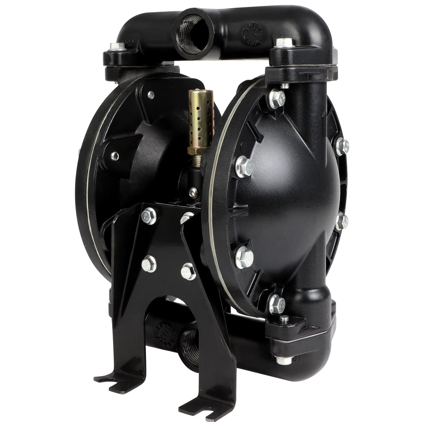 GCCSJ Air Operated Double Diaphragm Pump 1 inch Inlet/Outlet Pneumatic Chemical QBY4-25L 31 GPM Dual Diaphram Polypropylene Nitrile Rubber by Stainless Steel Iron 115 PSI