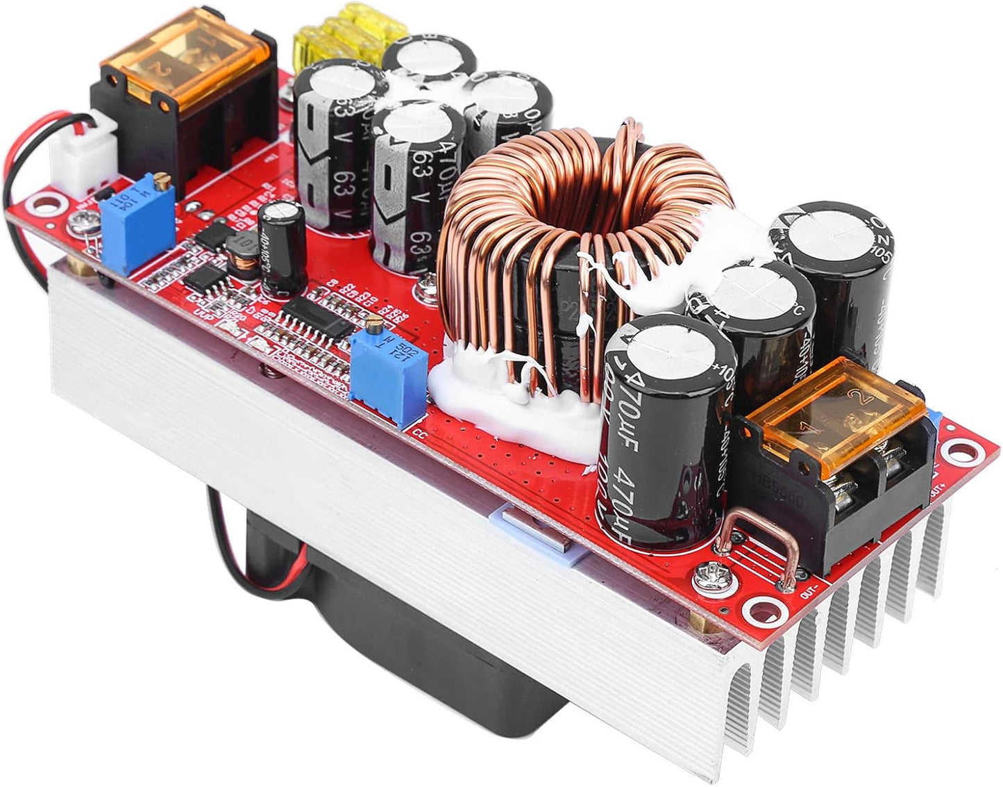 YUEHISY 1500W 10-60V 12-97V Boost Module, DC to DC to Step Up Converter with Smart Fan, Power Supply Module for Solar