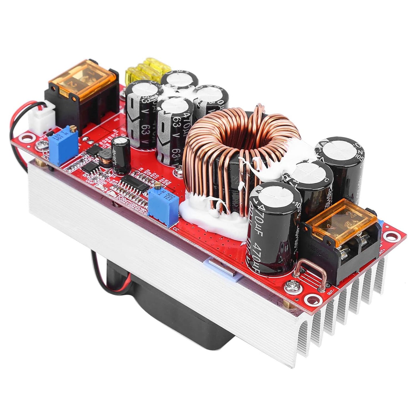 Stylebest 1500W 10 60V 12 97V DC DC Boost Converter, to Step Up Power Supply Module with Smart Temperature Control Fan