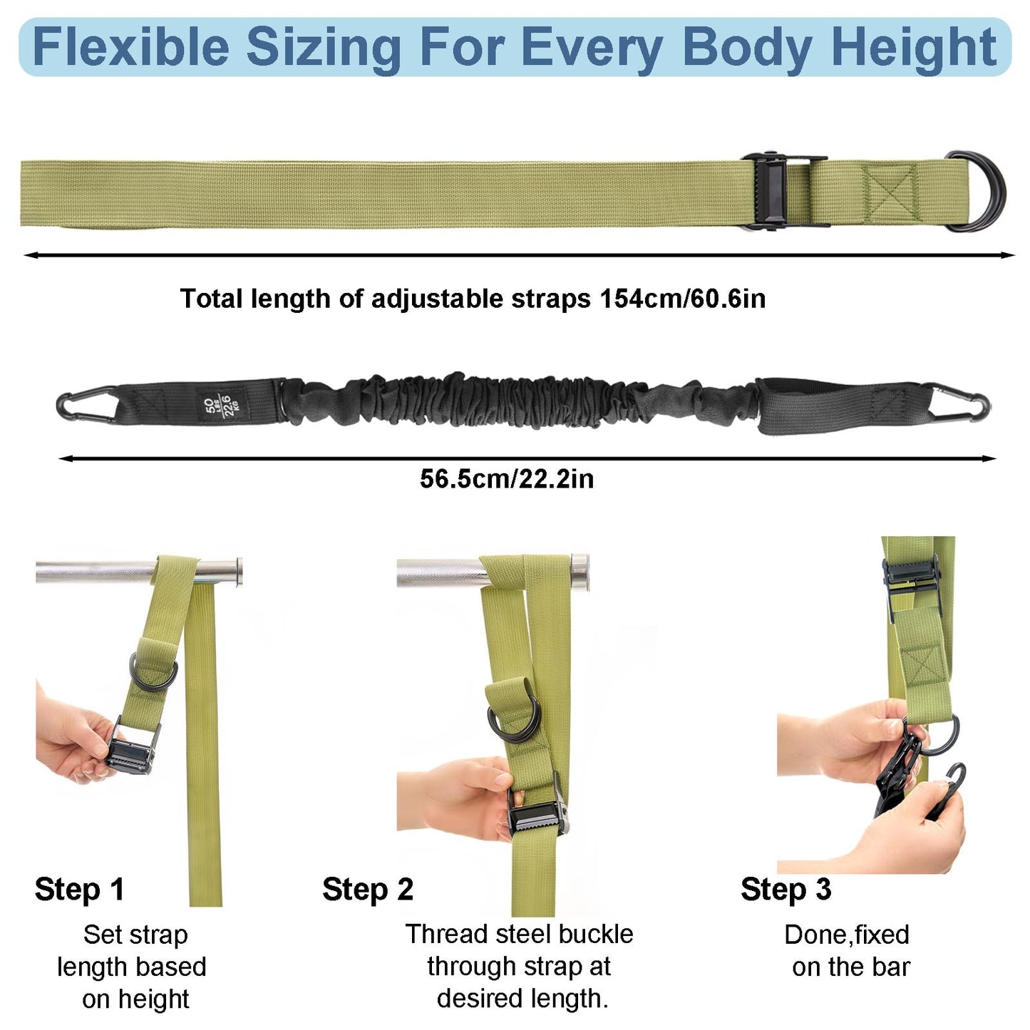 Pull Up Assistance Bands, Adjustable Heavy Duty Assisted Bands for Pull Ups Green